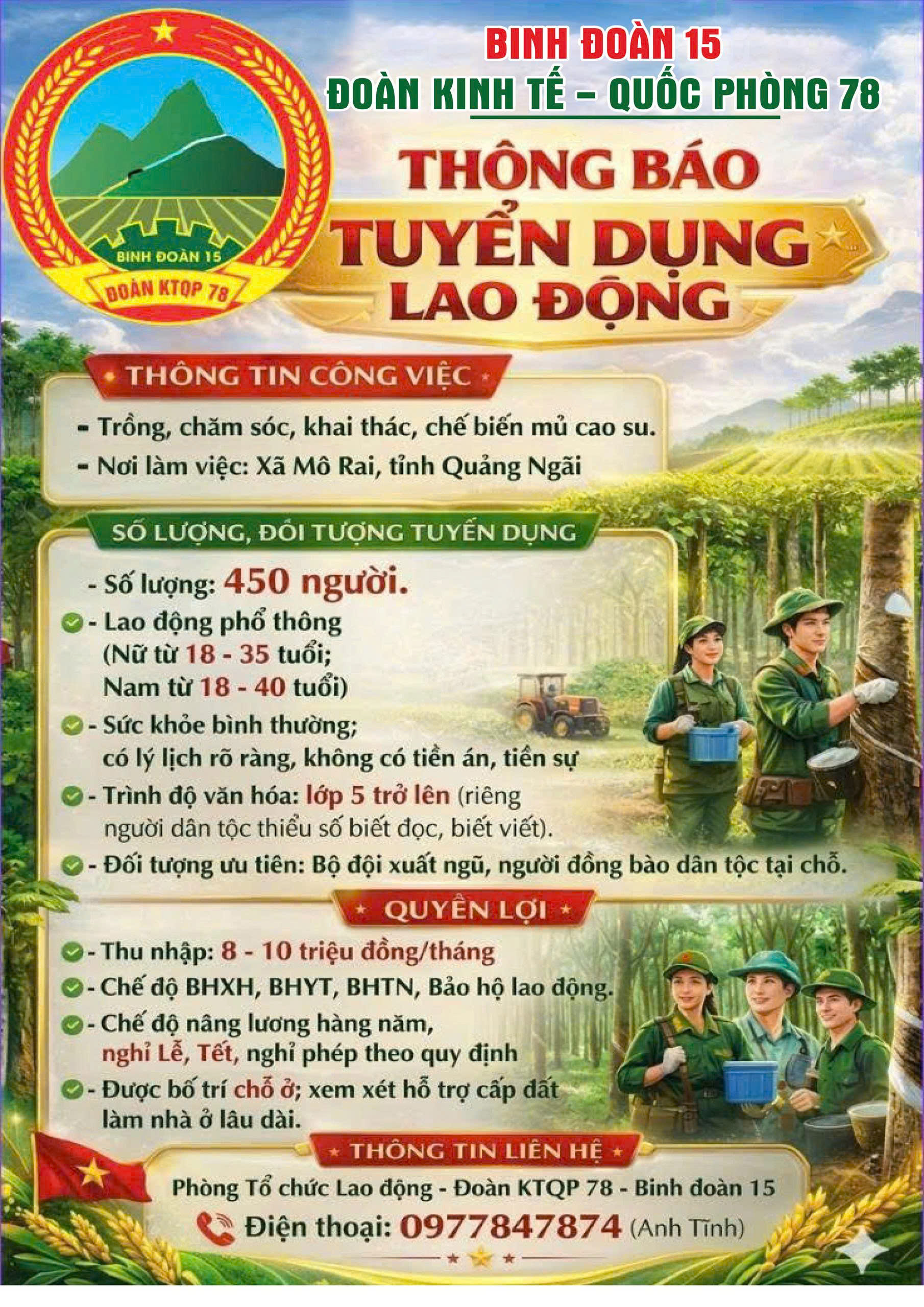 Đoàn KTQP 78 tuyển dụng