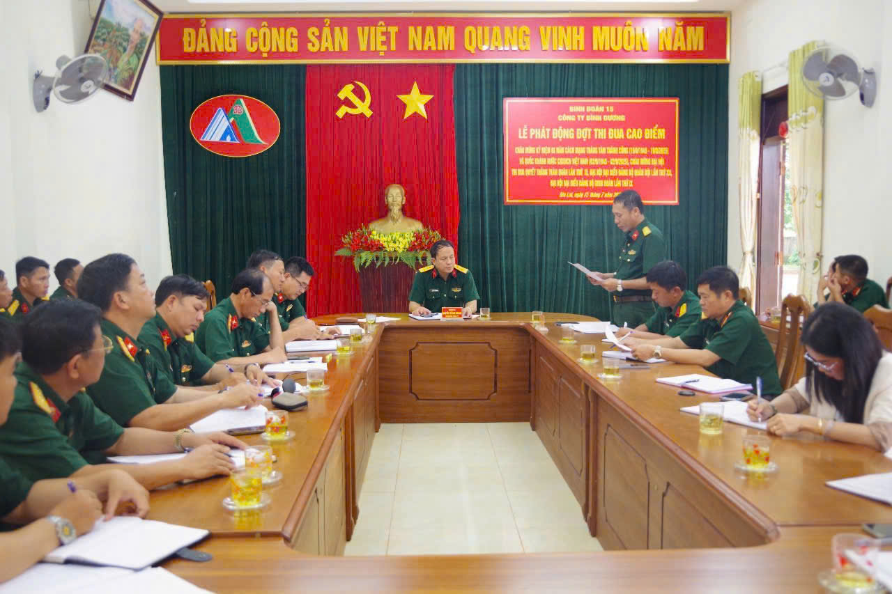Công ty Bình Dương (Binh đoàn 15) thi đua giành “3 nhất” lập thành tích chào mừng các ngày lễ lớn và Đại hội các cấp