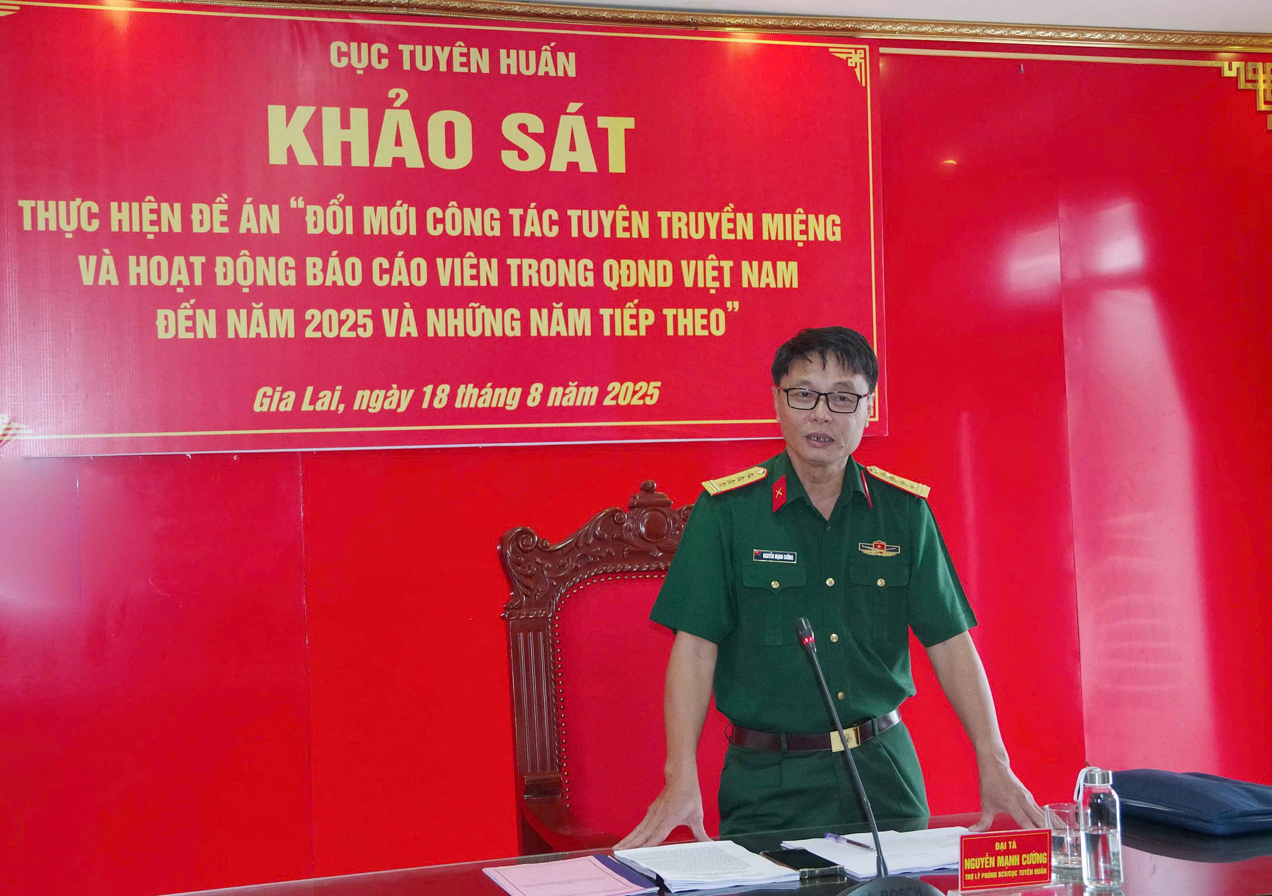 Cục Tuyên huấn, Tổng cục Chính trị khảo sát việc thực hiện Đề án “Đổi mới công tác tuyên truyền miệng và hoạt động báo cáo viên tại Binh đoàn 15