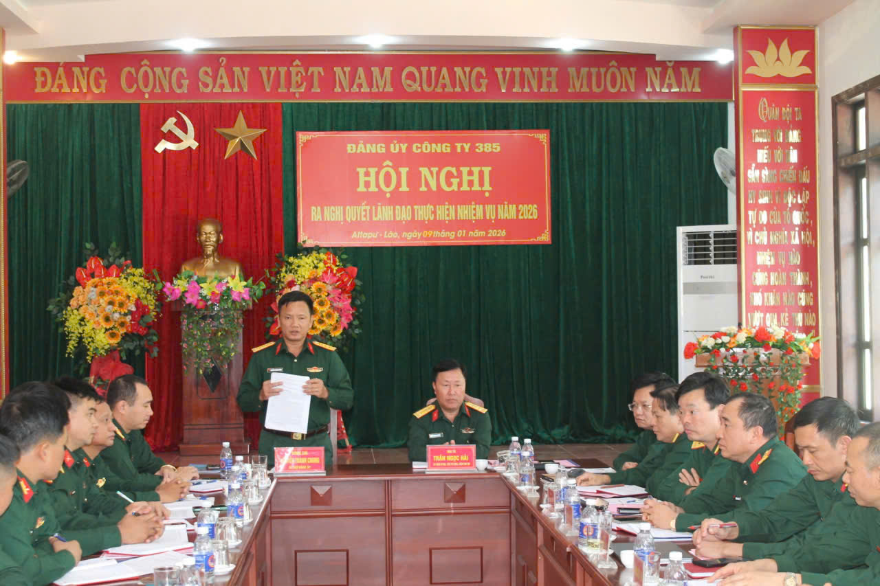 Công ty HTKT 385 thực hiện hiệu quả nhiệm vụ sản xuất gắn với bảo đảm an sinh xã hội và an ninh trên địa bàn chiến lược nước bạn Lào.